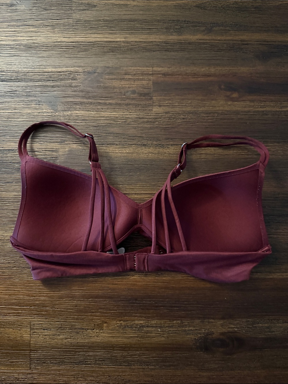 American Eagle Aerie Real Sunnie Wireless Push Up Bra Burgundy 36B - Picture 5 of 11